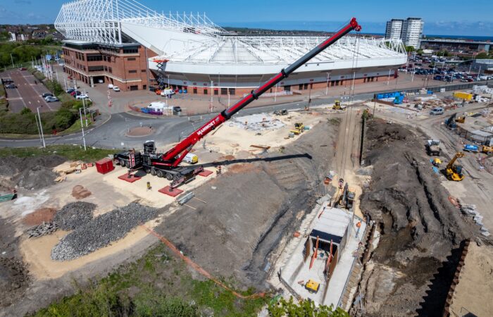First phase of a new public thoroughfare providing improved access to the Stadium of Light, Sheepfolds Stables and the River Wear.