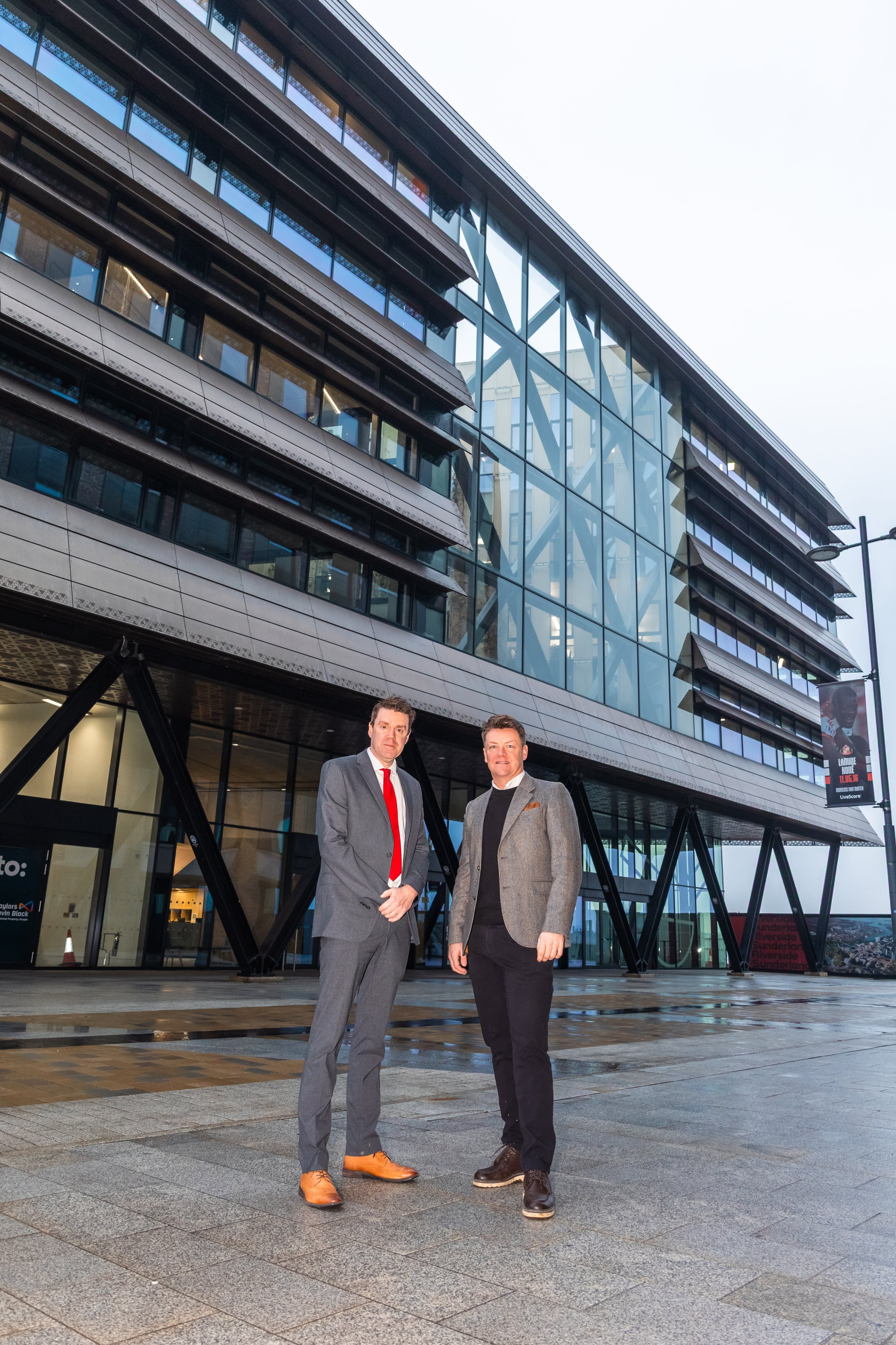 Councillor Kevin Johnston, portfolio holder for housing, regeneration and business at Sunderland City Council and Jamie Ollivere, chief executive of RTC North outside of The Beam.