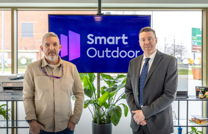 Image caption: Mark Catterall, Smart Outdoor, and Cllr Kevin Johnston, Sunderland City Council.